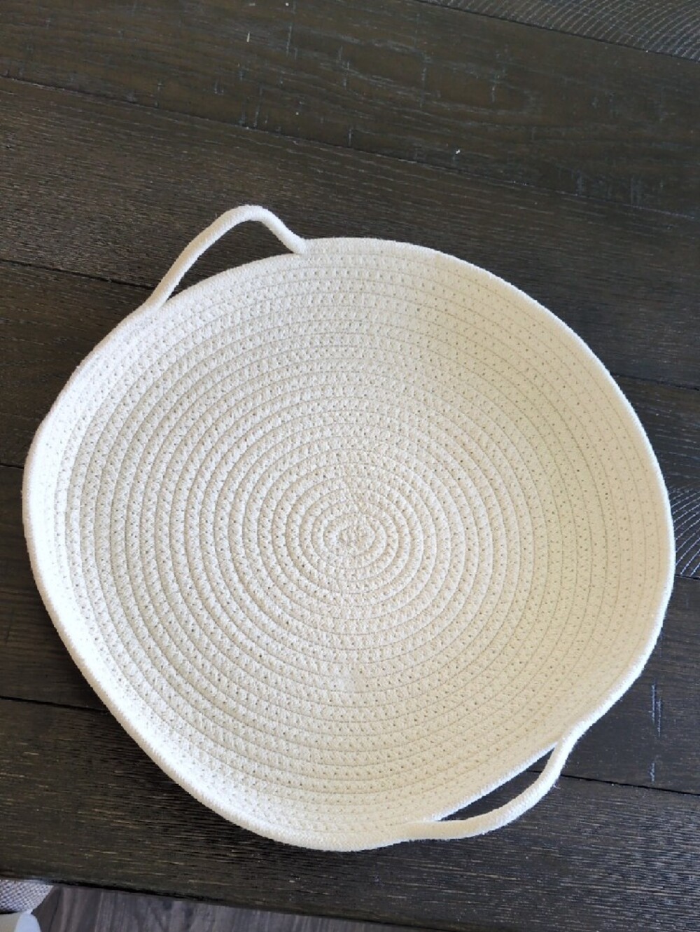Handwoven Round Rope Tray - Cream - Picture 2 of 4